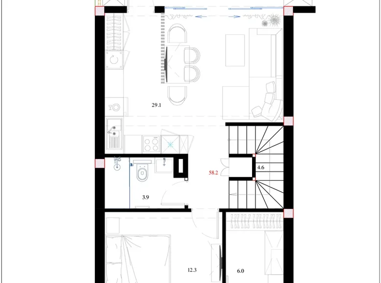 Dom 3 pokoi 1 500 m² Batumi, Gruzja