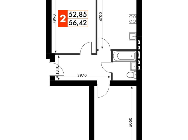 Квартира 2 комнаты 56 м² Наро-Фоминский городской округ, Россия