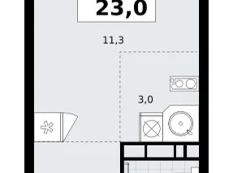 Mieszkanie 1 pokój 23 m² Postnikovo, Rosja