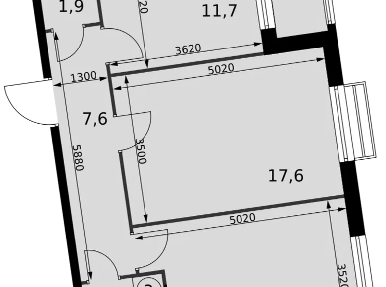 Квартира 2 комнаты 60 м² Развилка, Россия