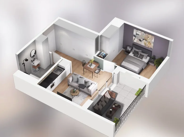 1 bedroom apartment 37 m² Poznan, Poland