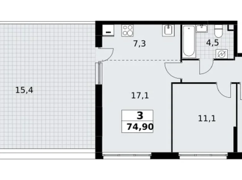 Apartamento 3 habitaciones 75 m² Postnikovo, Rusia