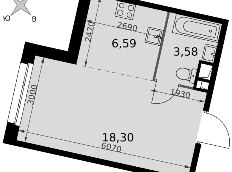 Estudio 1 habitación 28 m² Moscú, Rusia