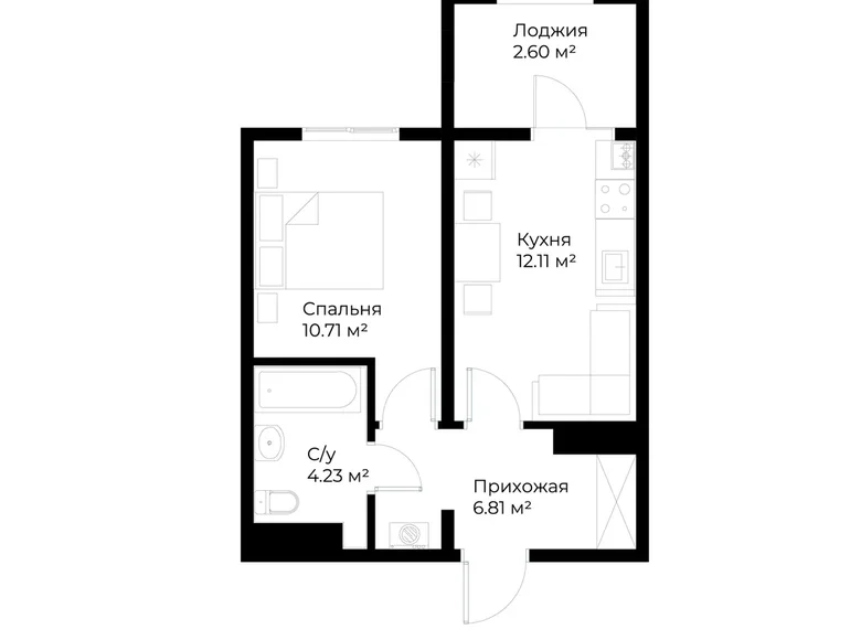 Kvartira 1 xona 36 m² in Shaykhontohur Tumani