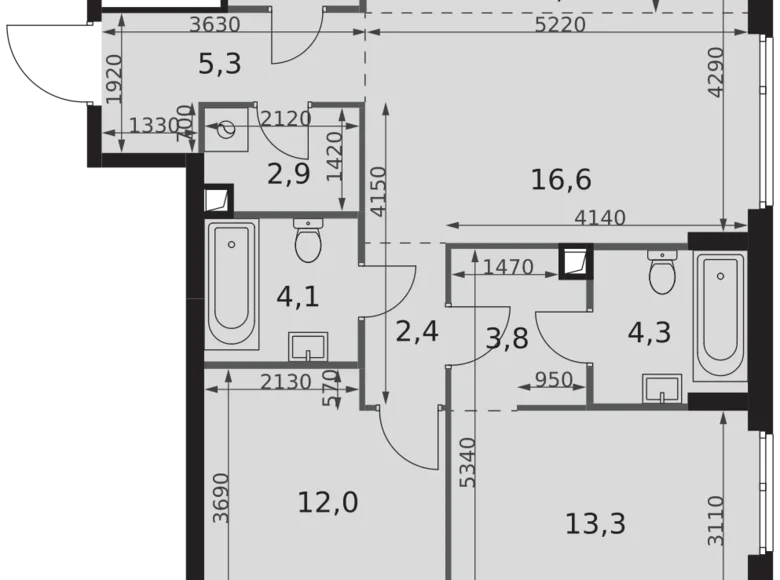 Wohnung 3 zimmer 74 m² Nordwestlicher Verwaltungsbezirk, Russland