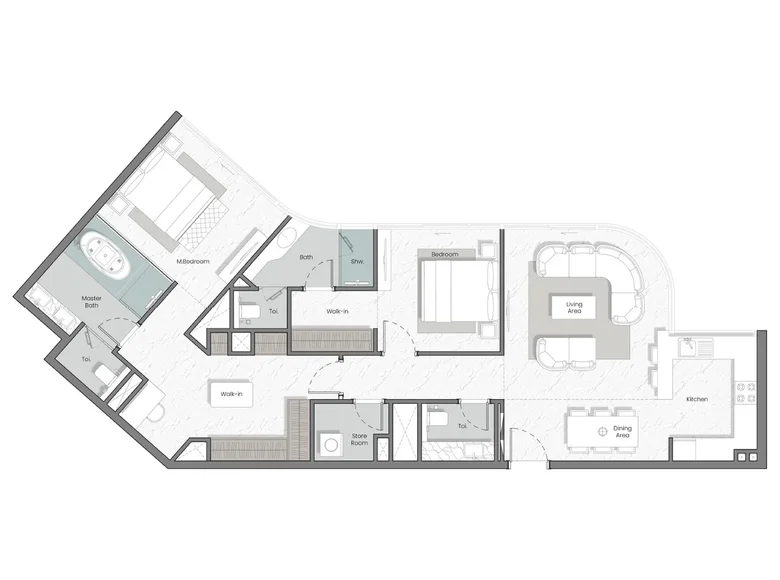 Wohnung 2 zimmer 171 m² Dubai, Vereinigte Arabische Emirate