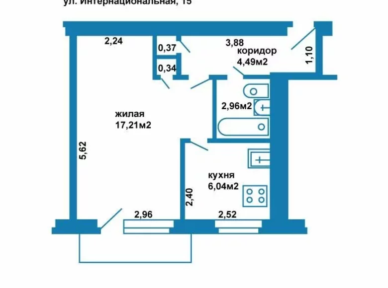 Квартира 1 комната 31 м² Минск, Беларусь