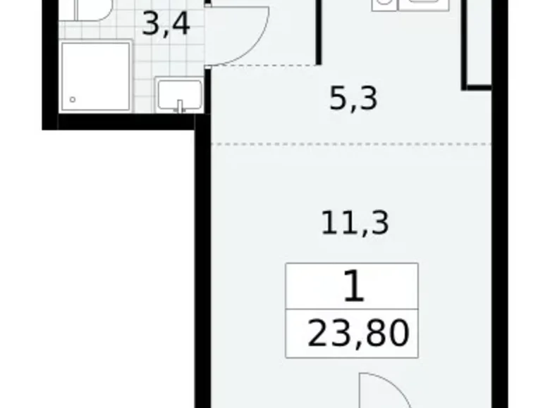 Wohnung 1 zimmer 24 m² poselenie Sosenskoe, Russland