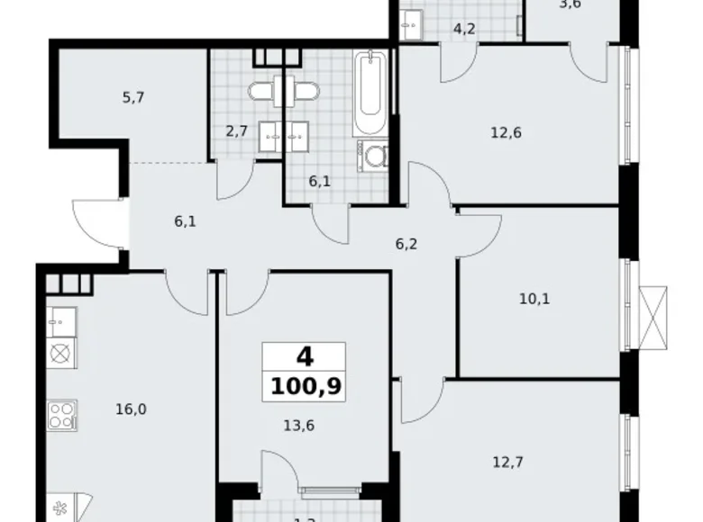 Apartamento 4 habitaciones 101 m² South-Western Administrative Okrug, Rusia