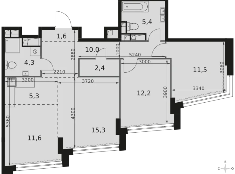 3 room apartment 80 m² Moscow, Russia