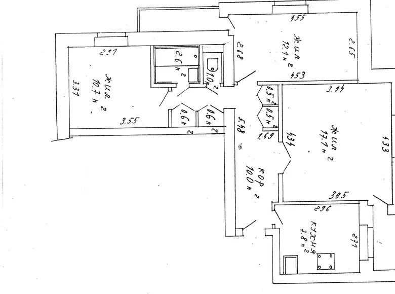 Квартира 3 комнаты 64 м² Минск, Беларусь