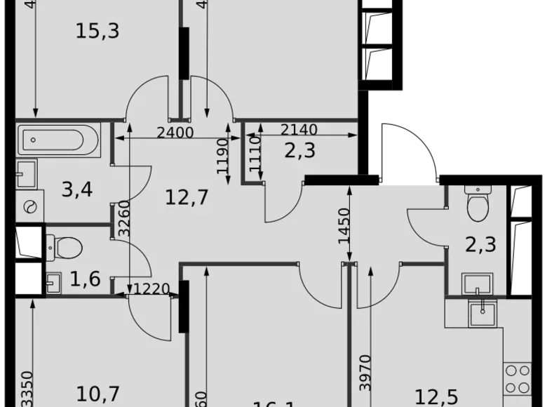 Квартира 4 комнаты 86 м² Развилка, Россия