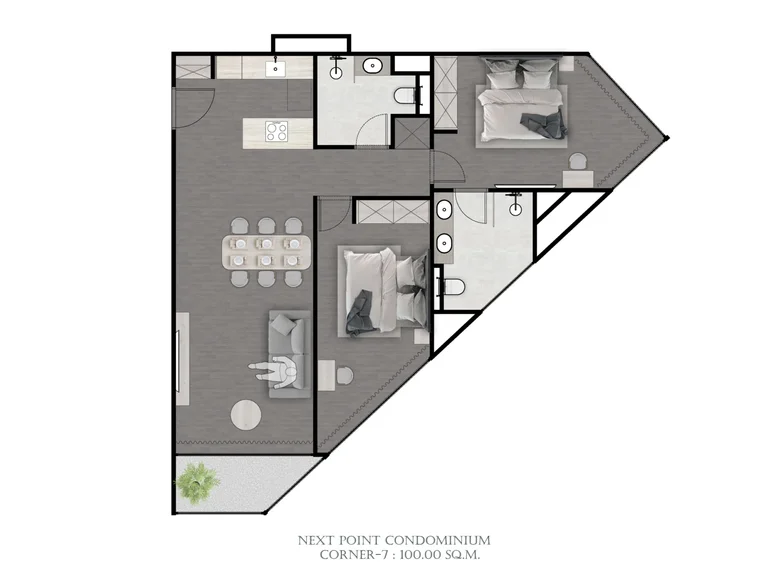 Mieszkanie 2 pokoi 100 m² Rawai, Tajlandia