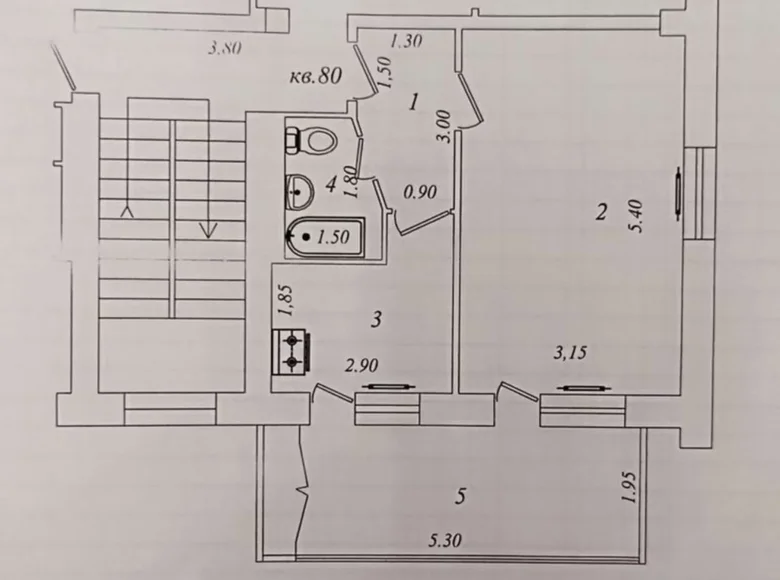 Квартира 1 комната 42 м² Ташкент, Узбекистан