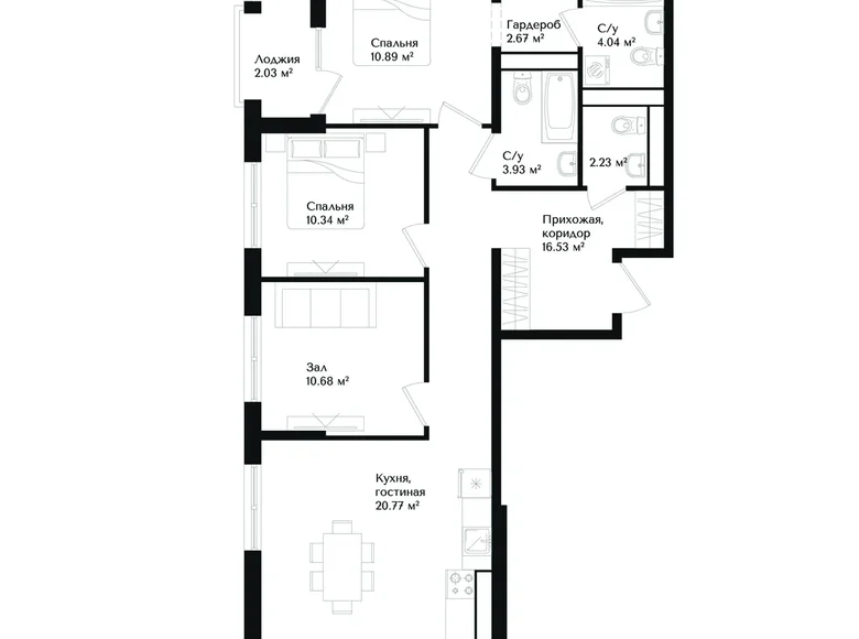 Квартира 3 комнаты 84 м² Ташкент, Узбекистан