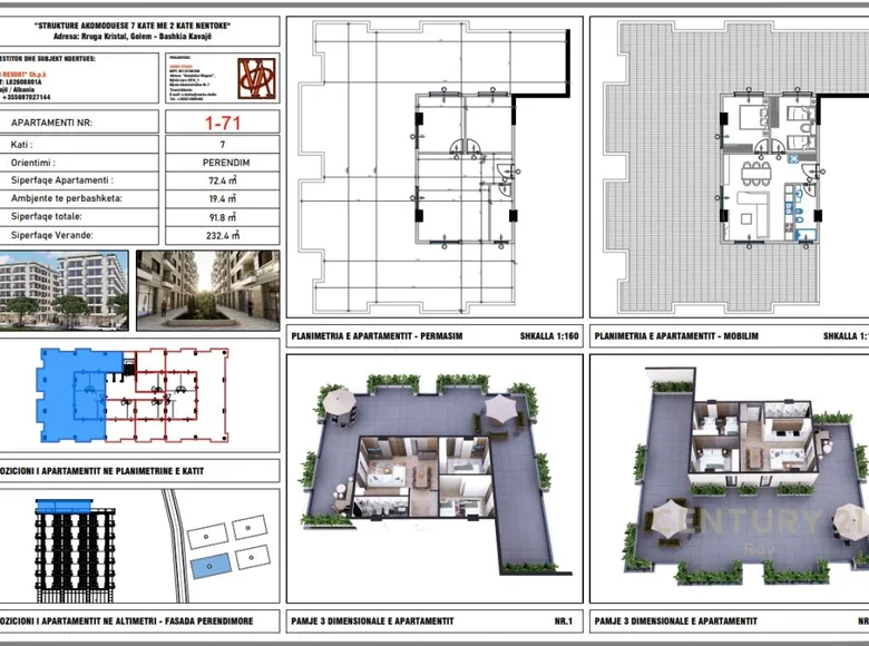 2 bedroom penthouse 92 m² Durres, Albania