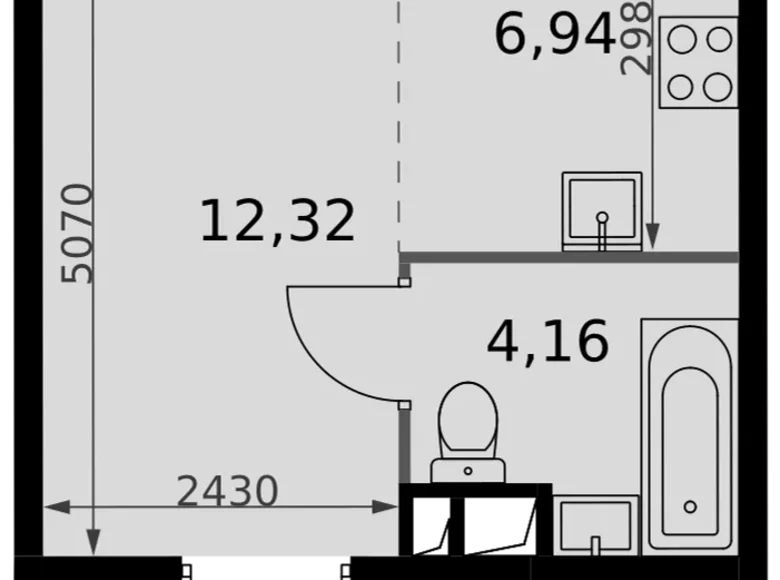 Studio 1 zimmer 23 m² Moskau, Russland