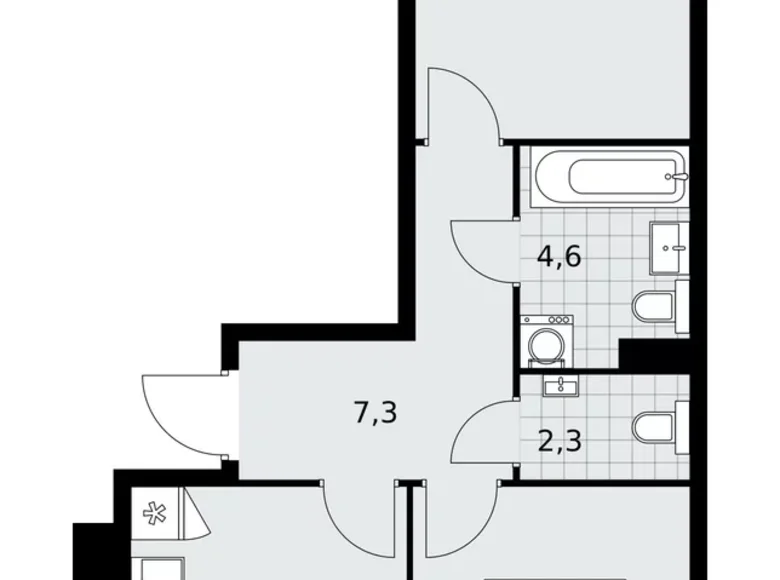 Appartement 2 chambres 54 m² poselenie Sosenskoe, Fédération de Russie