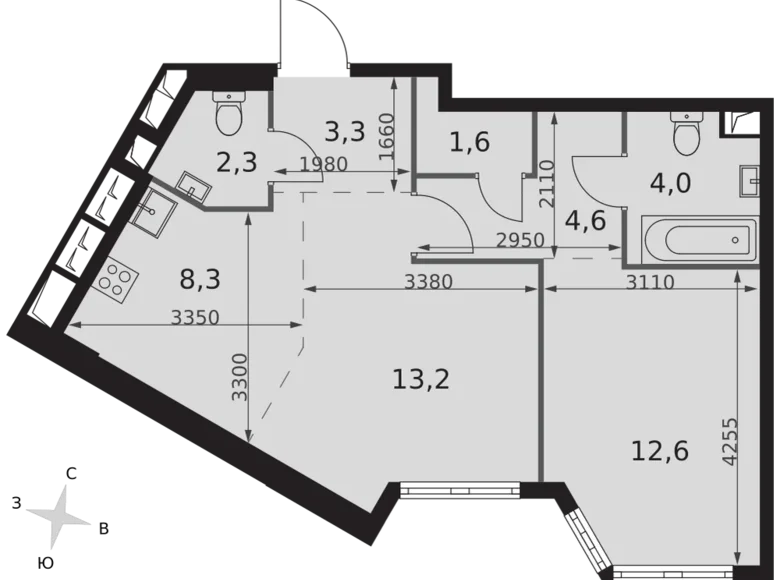 Apartamento 2 habitaciones 50 m² Konkovo District, Rusia