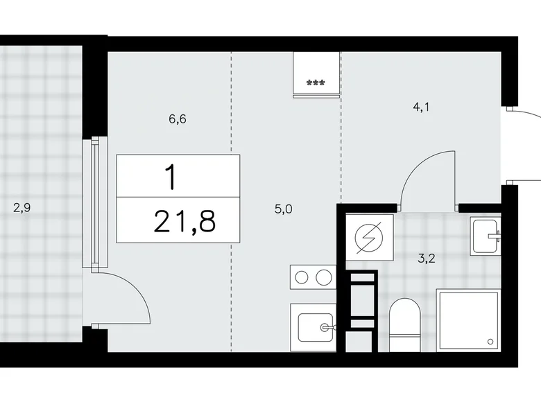 Wohnung 1 Zimmer 22 m² Krasnoje Selo, Russland