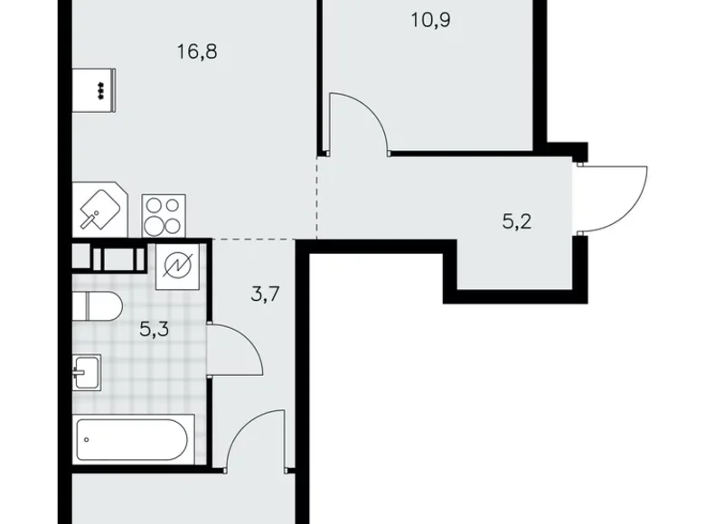 2 room apartment 55 m² Krasnoye Selo, Russia