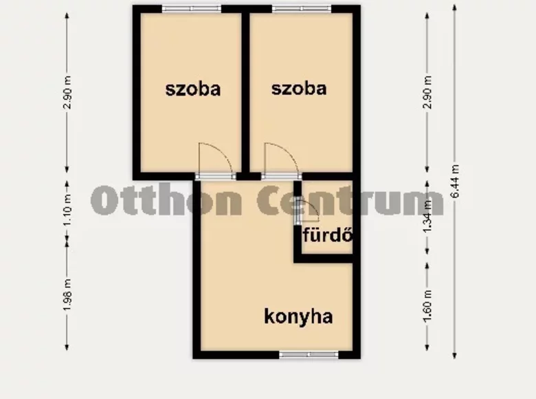 Apartamento 2 habitaciones 37 m² Budapest, Hungría