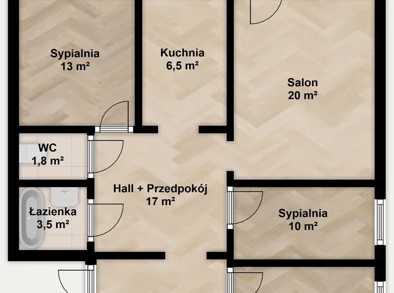 4 room apartment 79 m² Warsaw, Poland