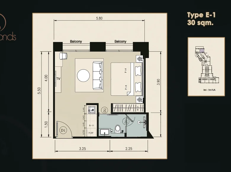 Studio 1 Schlafzimmer 30 m² Phuket, Thailand