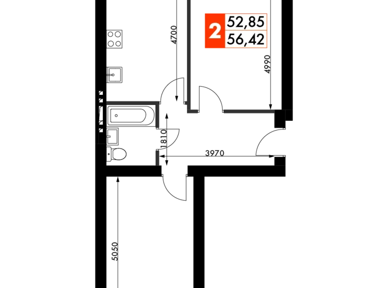 Квартира 2 комнаты 56 м² Наро-Фоминский городской округ, Россия