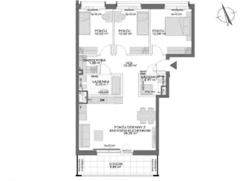 3 bedroom apartment 82 m² Gdansk, Poland