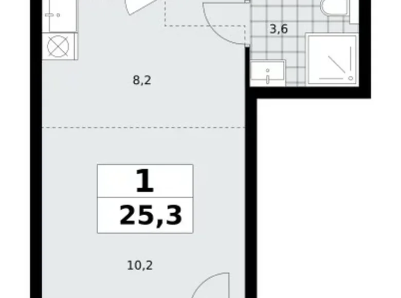 Apartamento 1 habitación 25 m² Moscú, Rusia