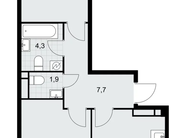 Квартира 2 комнаты 56 м² Postnikovo, Россия