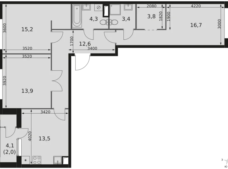 Appartement 3 chambres 85 m² Moscou, Russie