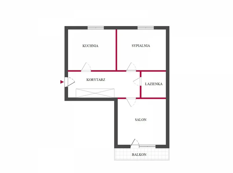 Wohnung 2 Zimmer 43 m² Niesulow, Polen