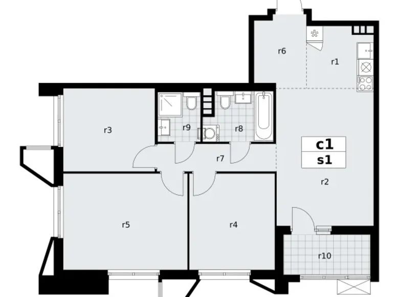 Mieszkanie 4 pokoi 79 m² poselenie Sosenskoe, Rosja