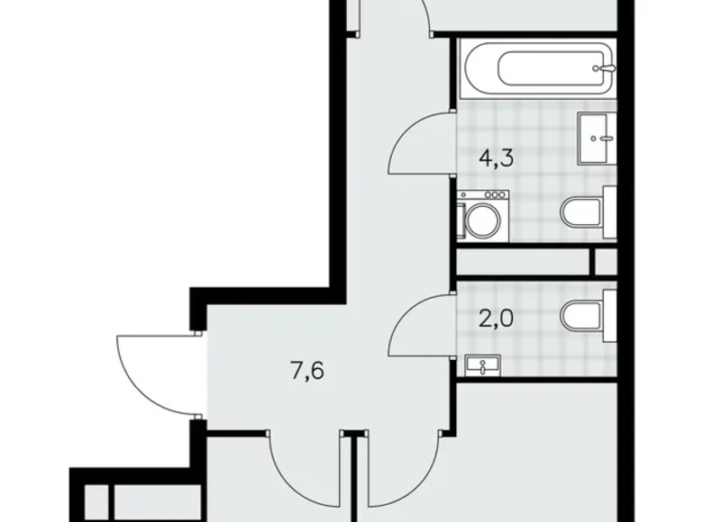 Apartamento 2 habitaciones 51 m² poselenie Sosenskoe, Rusia