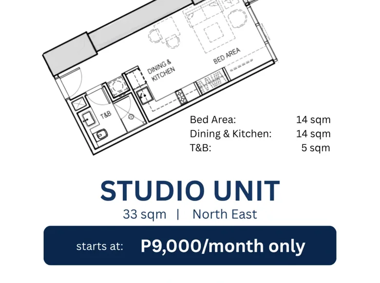 1 bedroom condo 33 m² Cebu City, Philippines