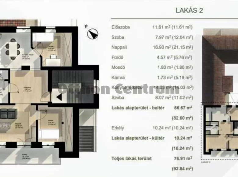 Квартира 3 комнаты 77 м² Цеглед, Венгрия