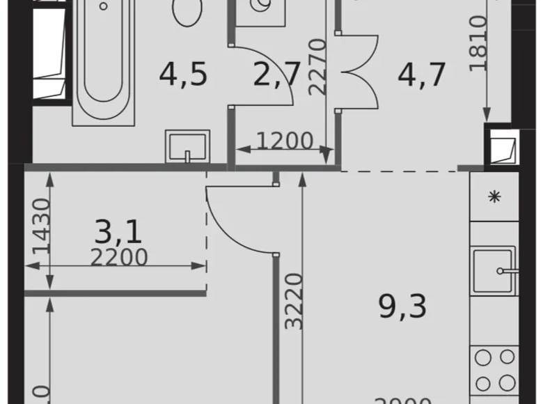 Apartamento 1 habitación 37 m² North-Western Administrative Okrug, Rusia