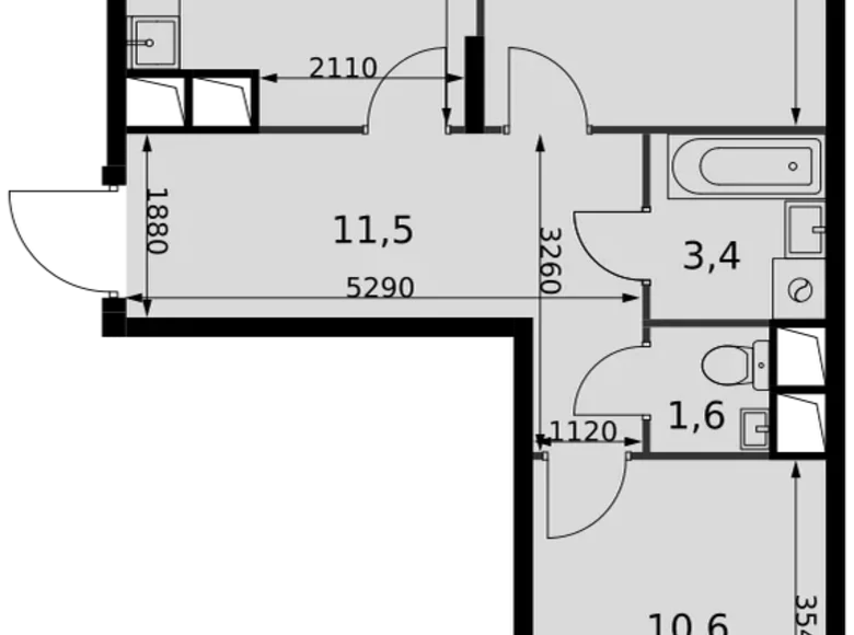 Квартира 2 комнаты 59 м² Развилка, Россия