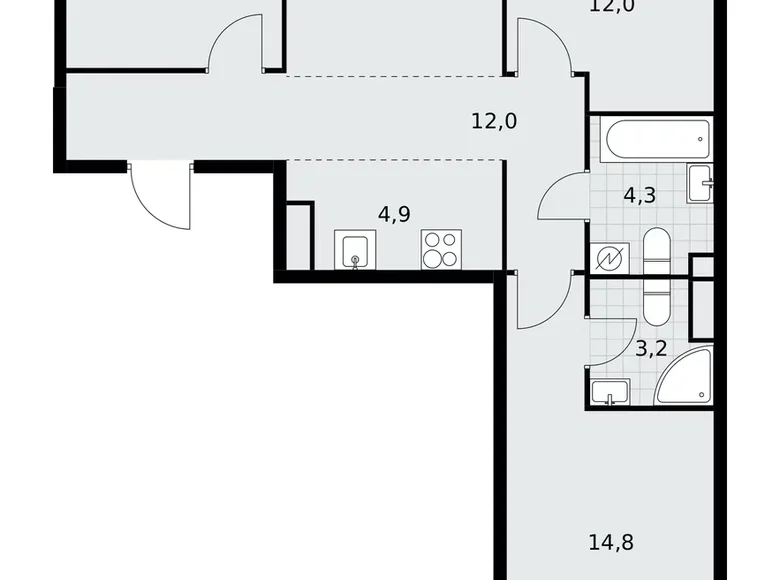 Apartamento 4 habitaciones 75 m² Postnikovo, Rusia