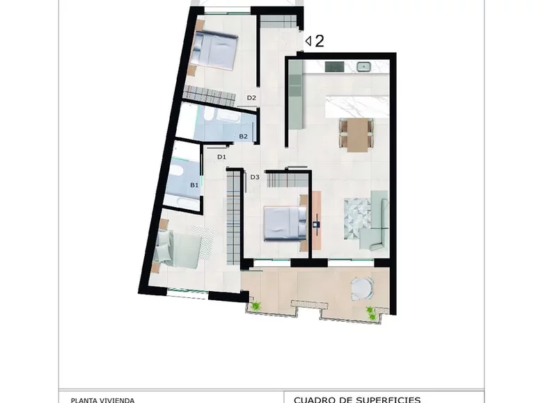 Apartamento 3 habitaciones 133 m² Orihuela, España