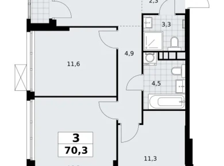 Appartement 3 chambres 70 m² South-Western Administrative Okrug, Fédération de Russie