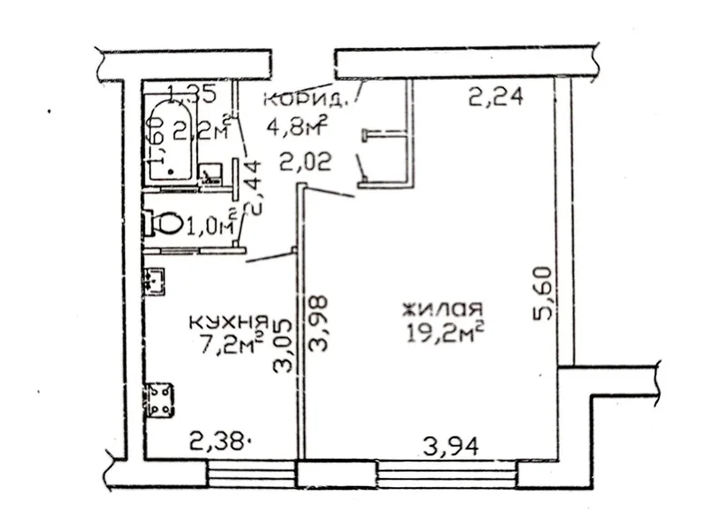 Wohnung 1 zimmer 34 m² Homel, Weißrussland