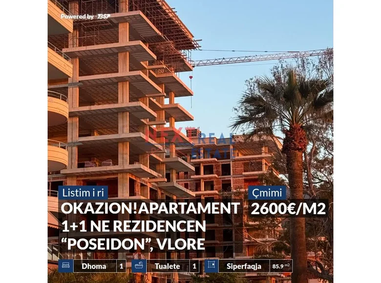Mieszkanie 2 pokoi 86 m² Bashkia Vlore, Albania