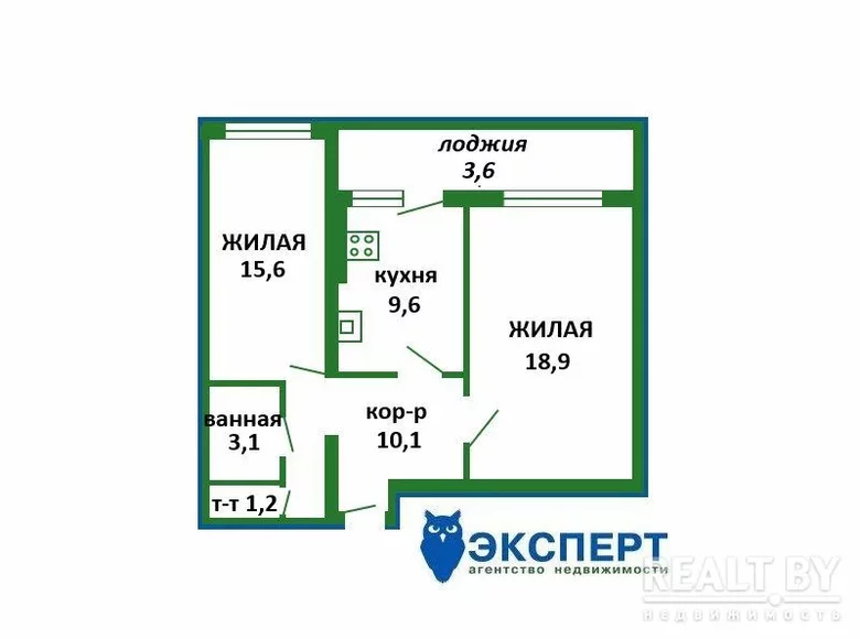 Квартира 2 комнаты 64 м² Смолевичский район, Беларусь