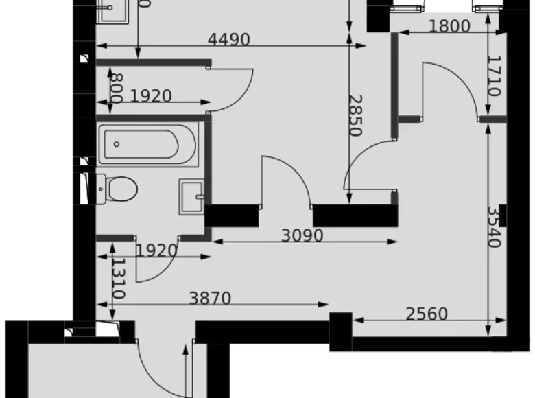 2 room apartment 58 m² Naro-Fominskiy gorodskoy okrug, Russia