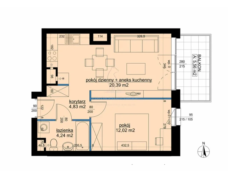 Квартира 2 комнаты 41 м² Познань, Польша