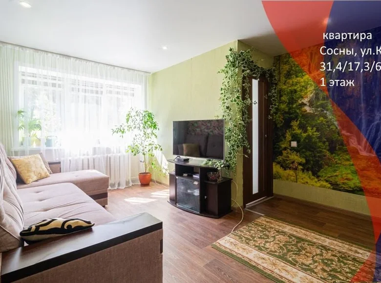 1 room apartment 31 m² Minsk, Belarus
