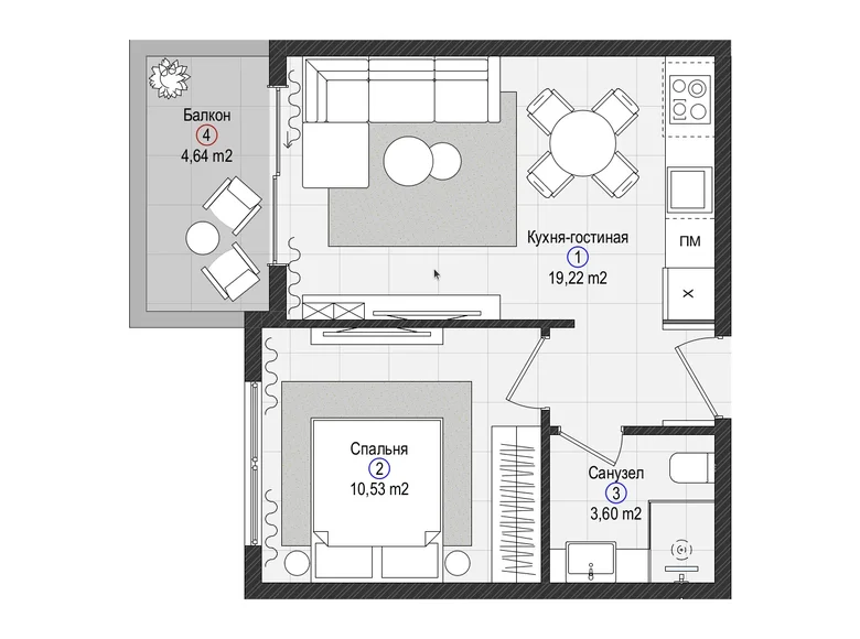 Wohnung 1 zimmer 43 m² Gazipasa, Türkei